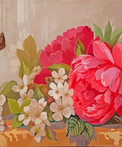 Apple Blossoms Peonies And Butterflies Paint By Numbers