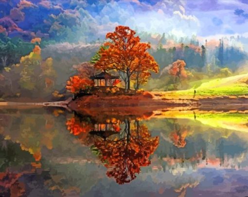 Autumn In Korea Landscape Nature Paint By Numbers