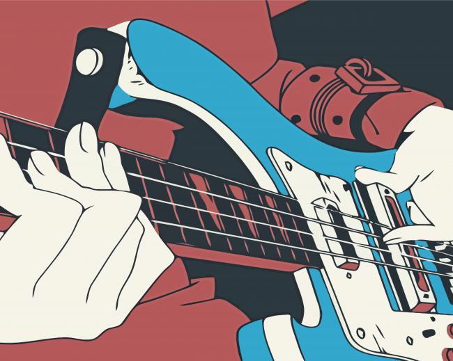 Bass Player Illustration Paint By Numbers