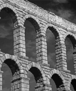 Black And White Roman Aqueduct Paint By Numbers