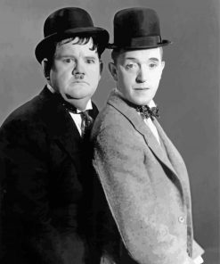 Black And White Stan And Ollie Characters Paint By Numbers