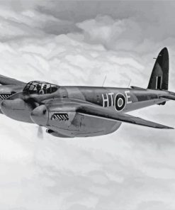 Black And White De Havilland Mosquito Paint By Number