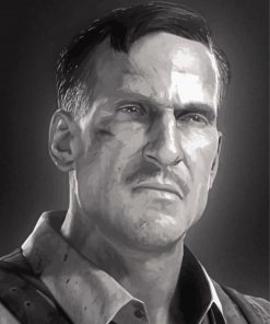 Black And White Edward Richtofen Paint By Numbers