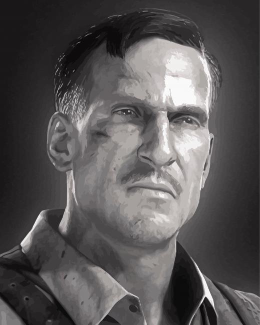 Black And White Edward Richtofen Paint By Numbers