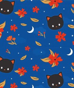 Black Cat Pattern Paint By Numbers