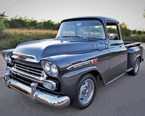 Black Chevy Apache Paint By Number