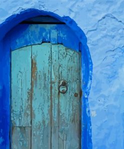 Blue House With Blue Door Paint By Numbers