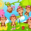 Cartoon Girl Monkey Paint By Numbers
