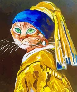 Cat Pearl Earring Art Paint By Number