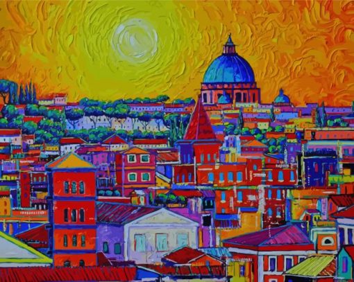 Colorful Rome Abstract Paint By Number