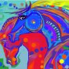 Colorful Tribal Horses Art Paint By Numbers
