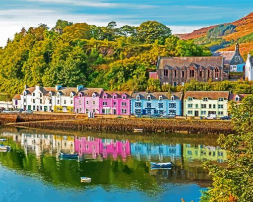 Colorful Buildings Portree Skye Paint By Numbers
