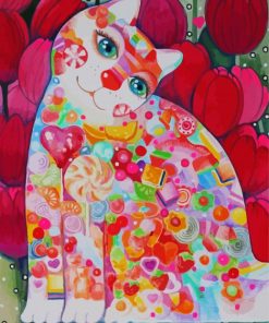 Colorful Kitten And Candy Paint By Numbers