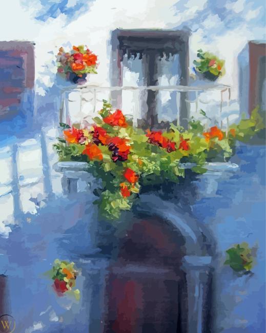 Flower Balcony Italy Art Paint By Numbers