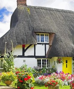 Flowering Scenery English Cottage Paint By Number