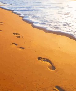Footsteps In The Sand Paint By Numbers
