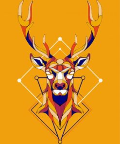 Geometric Design Deer Illustration Paint By Numbers