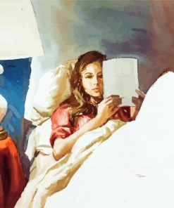 Girl Reading In Bed Paint By Number