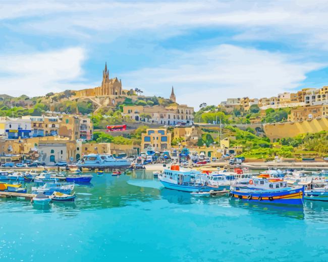 Gozo Harbor Paint By Number