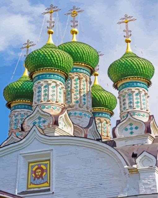 Green Russian Onion Domes Paint By Number