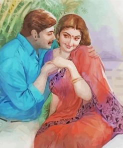 Indian Man And Woman Art Paint By Number