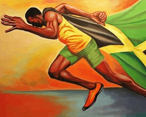 Jamaican Man Running Paint By Numbers