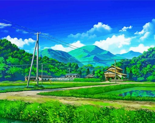 Japanese Countryside Anime Paint By Numbers