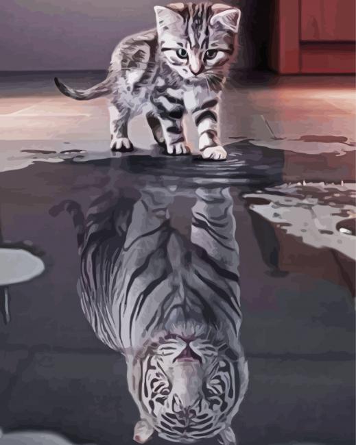 Kitten And Tiger Paint By Numbers