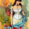 Lady In Bodice Dress Art Paint By Numbers
