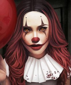 Scary Female Clown Paint By Numbers