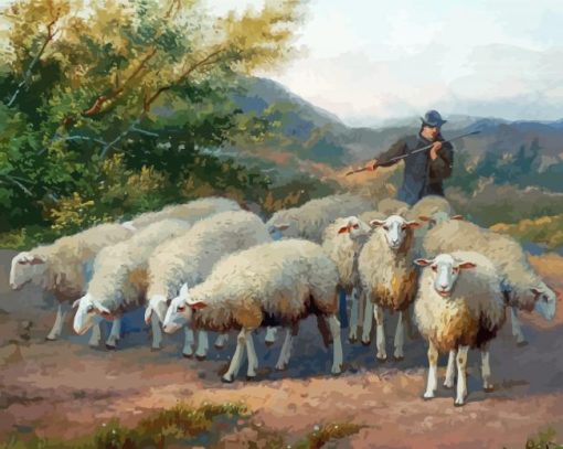 Sheep Farmer Paint By Number