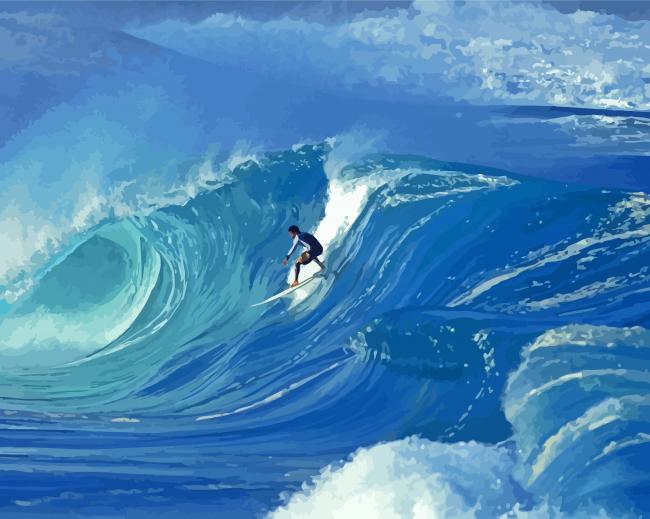 Surfing On Big Wave Paint By Numbers