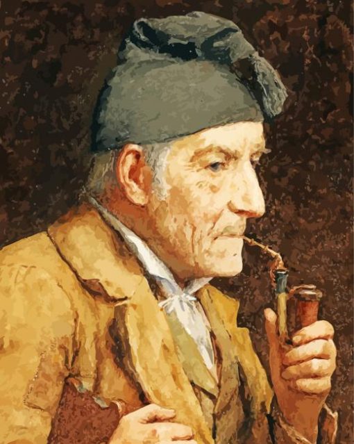 Vintage Man Pipe Paint By Number