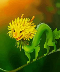 Yellow Flower Dragon Paint By Numbers
