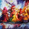 Abstract Indian Dancing Women Paint By Numbers