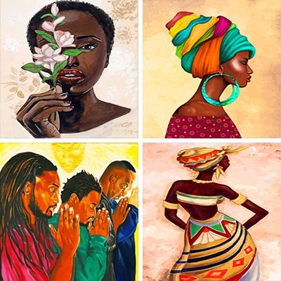 African girl paint by numbers