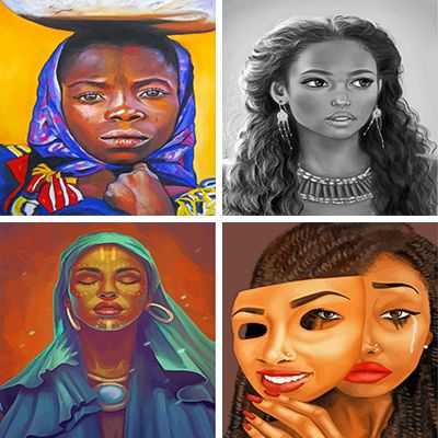 african woman paint by numbers