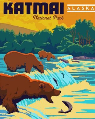 Alaska National Park Illustration Paint By Numbers