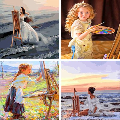artists paint by numbers