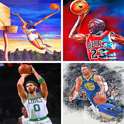 Basketball paint by numbers