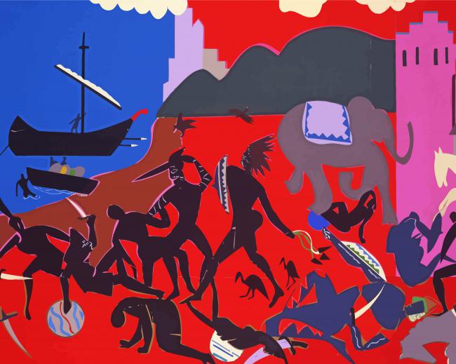 Battle With Cicones By Romare Bearden Paint By Numbers