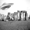 Black And White Stonehenge And Spaceship Paint By Numbers