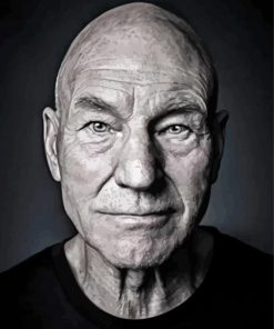 Black And White Patrick Stewart Paint By Numbers
