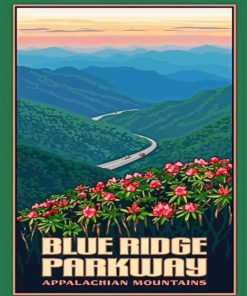 Blue Ridge Mountains Poster Art Paint By Numbers