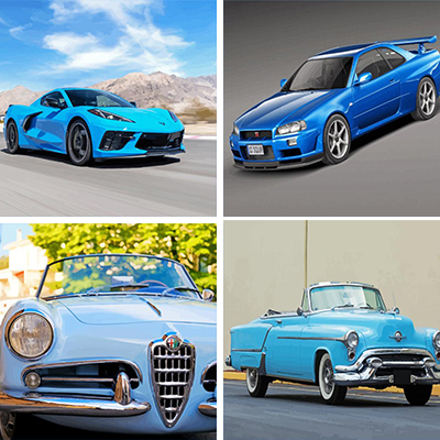 Blue Cars paint by numbers