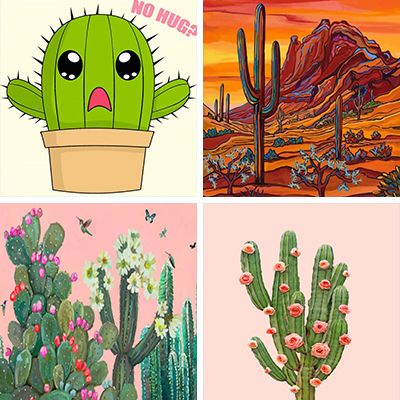 cactus paint by numbers