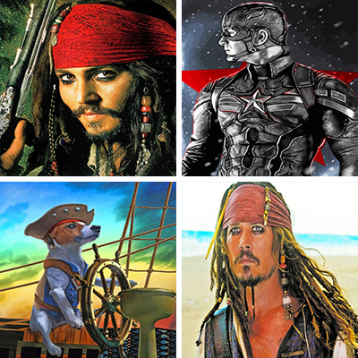 captain paint by numbers