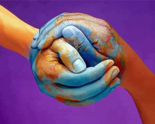 Caring Hands Earth Paint By Number