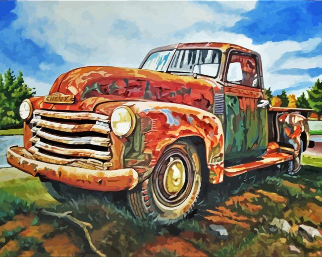 Chevy 1950 Art Paint By Numbers