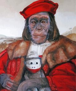 Chimp And Sock Monkey Paint By Numbers